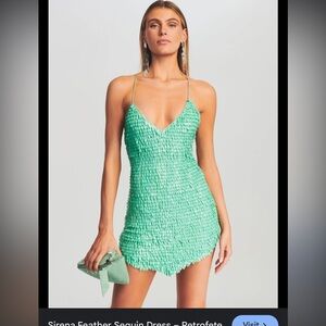 SIRENA FEATHER SEQUIN DRESS